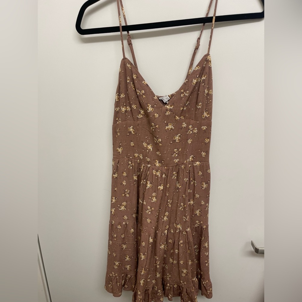 GARGE Brown Floral Babydoll Dress